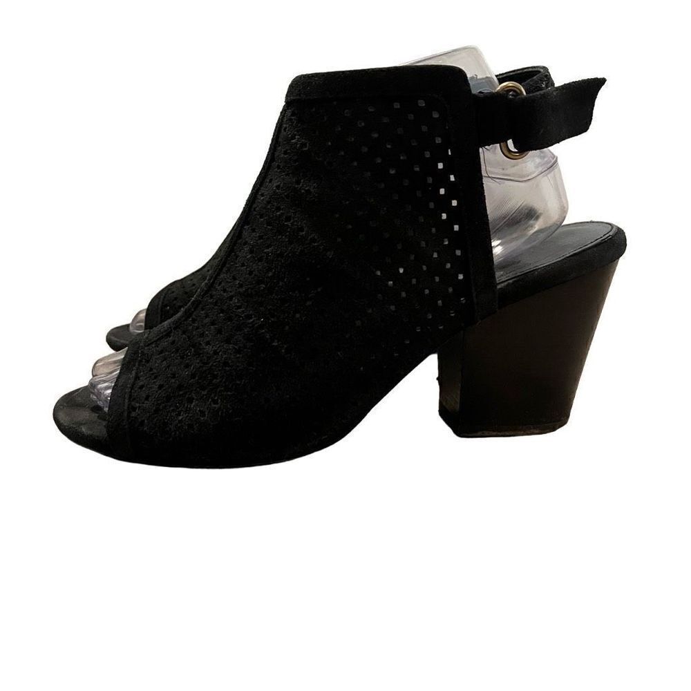 Isola Women’s Black Open Toe Block Heels 8